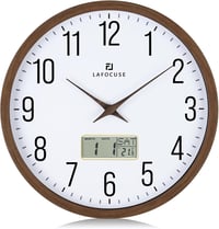 Lafocuse Csendes Falióra Naptárral, LCD Kijelzővel és Hőmérővel, 30 cm 5
