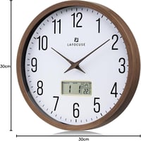 Lafocuse Csendes Falióra Naptárral, LCD Kijelzővel és Hőmérővel, 30 cm 10