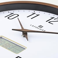 Lafocuse Csendes Falióra Naptárral, LCD Kijelzővel és Hőmérővel, 30 cm 7