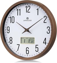 Lafocuse Csendes Falióra Naptárral, LCD Kijelzővel és Hőmérővel, 30 cm 1