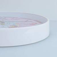 Ceas de perete pentru copii Lafocuse, silențios, cu unicorn, cifre colorate, creativ, ușor de citit, ceas educațional roz pentru fete și băieți, fără ticăit, 30 cm 8