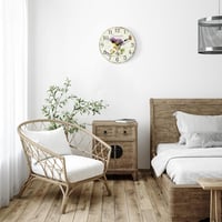 Lafocuse Levendula Mintás Vintage Falióra - Csendes Járású, Kerek Fa Óralap, 30 cm, Nappali, Konyha, Hálószoba Dekoráció, Retro Shabby Chic  4