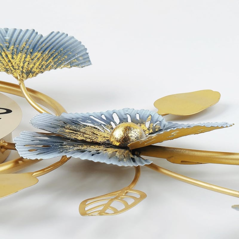 Lafocuse Nagyméretű Fali Óra Arany 95x36cm Csendes Modern Ginkgo Dekoráció
