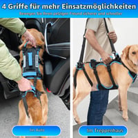 Ham de susținere pentru câini Lafoty pentru masculi mari - Ham 2 în 1 detașabil pentru susținerea picioarelor din spate cu mânere pentru câini în vârstă și post-operator, negru, mărimea M 3