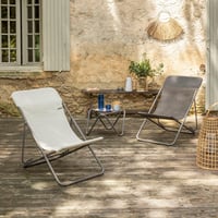 Skladacie ležadlo Lafuma Mobilier Maxi Transat – hnedá tkanina Batyline® – 4 polohy – na terasu a do záhrady – ľahké a stabilné 5