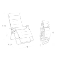 Lafuma Mobilier RSX Clip AirComfort Zero-Gravity kerti relax fotel párnázott fekete Acier szín LFM2058_6135 3