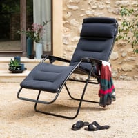 Lafuma Mobilier RSX Clip AirComfort Zero-Gravity kerti relax fotel párnázott fekete Acier szín LFM2058_6135 7
