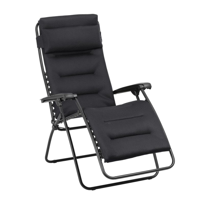 Lafuma Mobilier RSX Clip AirComfort Zero-Gravity kerti relax fotel párnázott fekete Acier szín LFM2058_6135