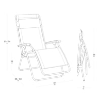 Șezlong pliant Lafuma MOBILIER R Clip Zero Gravity — defect, funcționează parțial: cotieră ruptă (stare: vezi fotografia nr. 2) 5