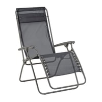 Lafuma MOBILIER Zero Gravity RT 2 Relaxačné kreslo - Skladacie záhradné ležadlo s tkaninou Batyline, viacpolohové, Francúzsko - sivá (Anthracite) 1