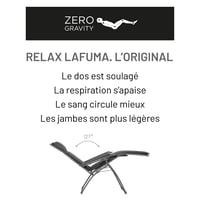 Lafuma MOBILIER Zero Gravity RT 2 Relaxačné kreslo - Skladacie záhradné ležadlo s tkaninou Batyline, viacpolohové, Francúzsko - sivá (Anthracite) 5