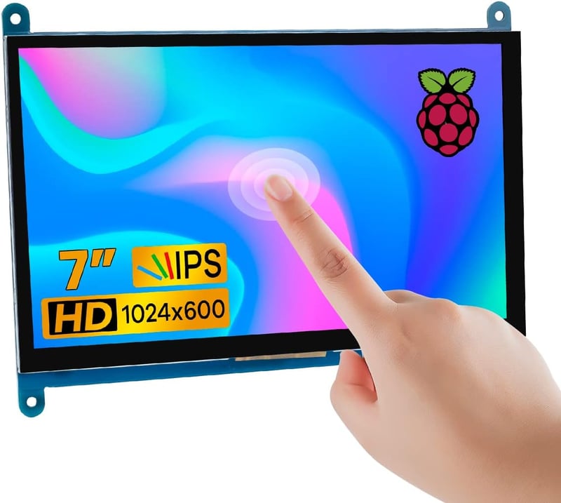 LAFVIN 7" IPS LCD Érintőképernyős Monitor 1024x600 Kapacitív Kijelző HDMI Csatlakozással Raspberry Pi, Windows 10/8/7 Rendszerekhez