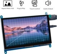 LAFVIN 7" IPS LCD Érintőképernyős Monitor 1024x600 Kapacitív Kijelző HDMI Csatlakozással Raspberry Pi, Windows 10/8/7 Rendszerekhez 4