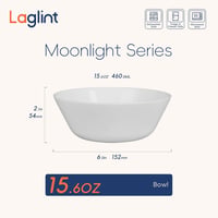 LaGlint 460 ml Müzlis Tálak, Fehér, 4 Darabos Szett, Opál Üveg, Mikróhullámú és Mosogatógépben Mosható 3