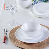 LaGlint 460 ml Müzlis Tálak, Fehér, 4 Darabos Szett, Opál Üveg, Mikróhullámú és Mosogatógépben Mosható 6