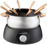 LAGRANGE, Electric Fondue Device for 8 People 1.5 L Made in France for All Types of Fondue Adjustable Thermostat, Wooden Handles, 900 W, 349015 2