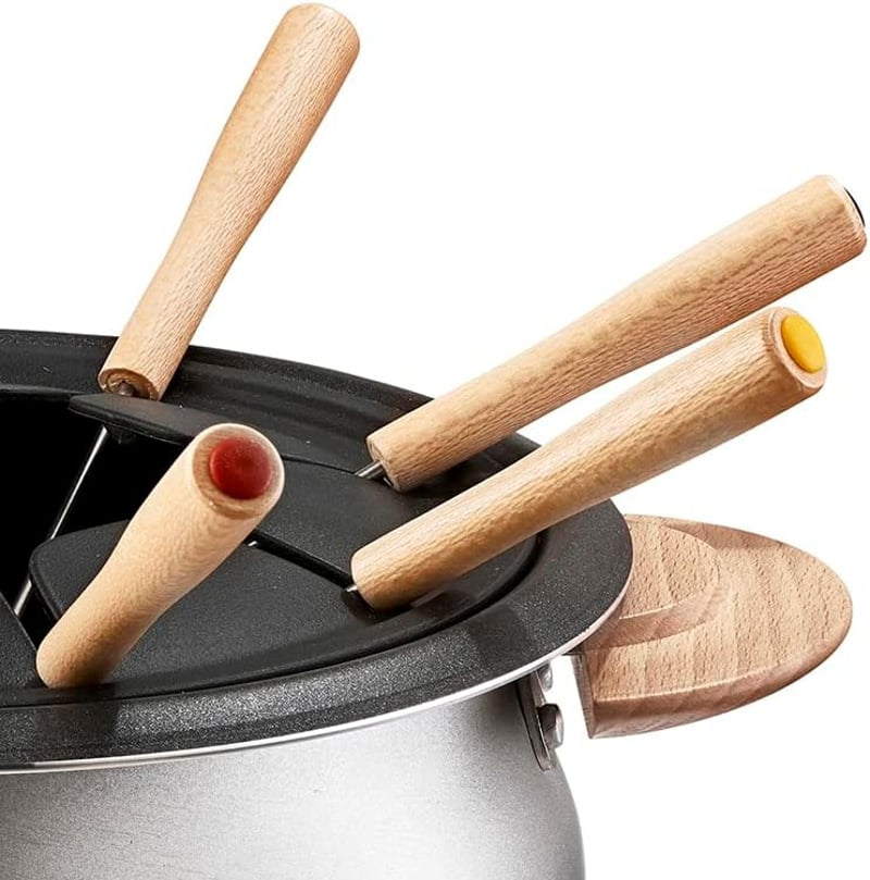 LAGRANGE, Electric Fondue Device for 8 People 1.5 L Made in France for All Types of Fondue Adjustable Thermostat, Wooden Handles, 900 W, 349015