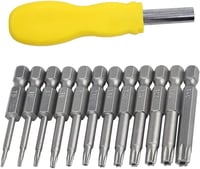 Lahviuu Torx Csavarhúzó Készlet 12 Részes Mágneses Csillag Fejű 50mm 1