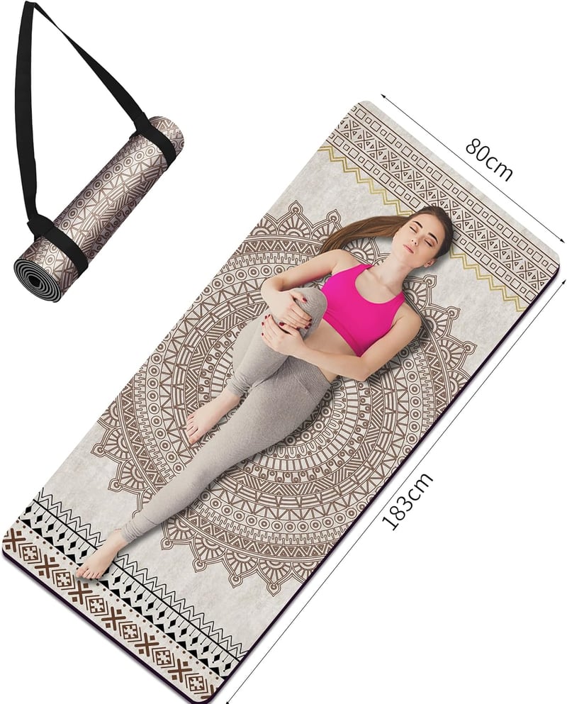 LaiEr nagy TPE jóga szőnyeg 183x80cm, vastag csúszásmentes gyakorló mat táskával
