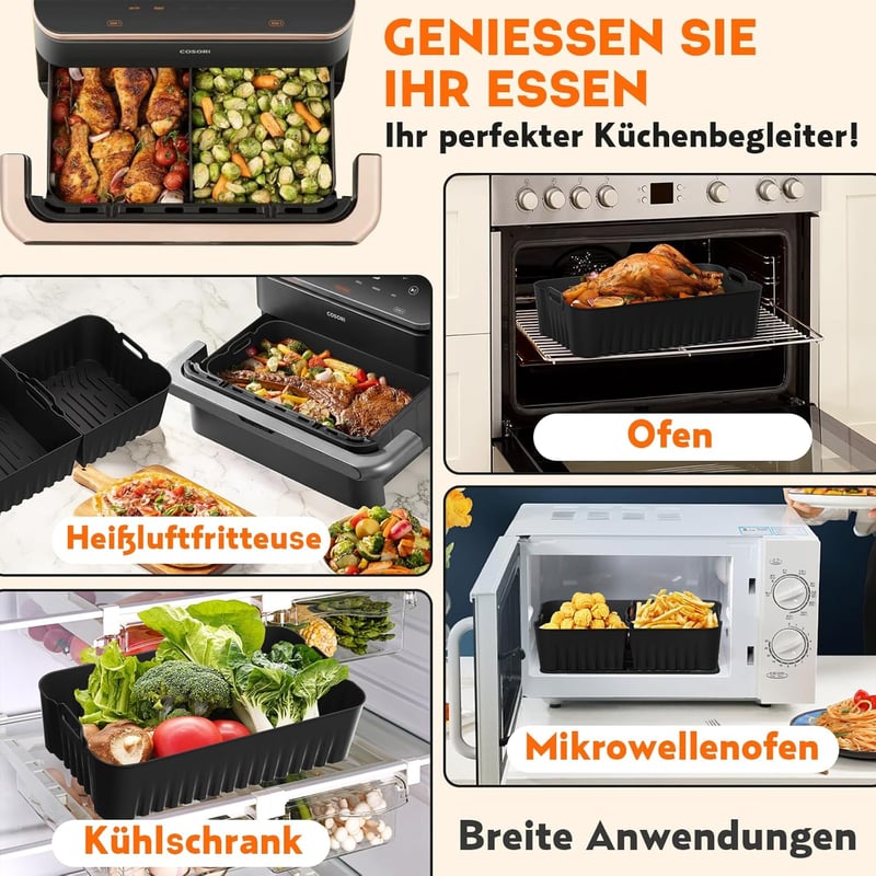 LAISLLA Cosori Dual Blaze Twinfry XXL szilikon forma 2x5L légfriteusz kiegészítő