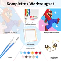 LAISU Set za slikanje po brojevima s okvirom za djecu i početnike, 20x20 cm Super Bros set za slikanje, DIY platno s kistom i akrilnim bojama za dječake i djevojčice za dekoraciju doma 4