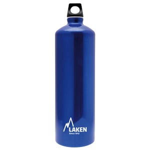 Laken Futura aluminijska boca s uskim otvorom, navojnim čepom i omčom, 1,5 L, plava - izvana ogrebana (stanje: vidi 2. sliku)