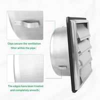LALAGO 100 mm Rozsdamentes Acél Szellőzőrács Mozgatható Lamellákkal - Visszaáramlás Gátló, Időjárásálló, Fürdőszobába, Konyhába, Szárítógéph 4
