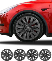 LALAIJDOU 4db 19 Colos Kerékagy Sapka Tesla Model Y Matte Black 2019-2024 1