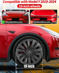 LALAIJDOU 4db 19 Colos Kerékagy Sapka Tesla Model Y Matte Black 2019-2024 3