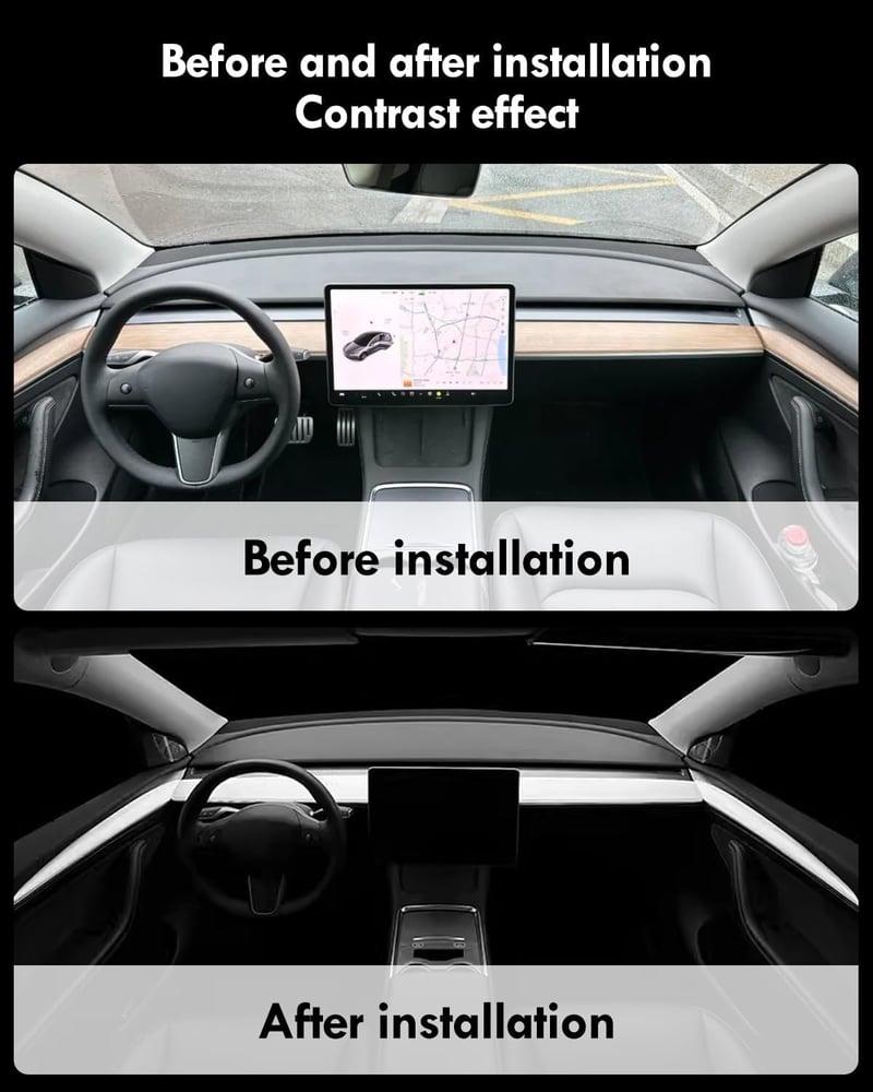 LALAIJDOU Tesla Model 3/Y műanyag műszerfal és ajtó burkolat matt fehér