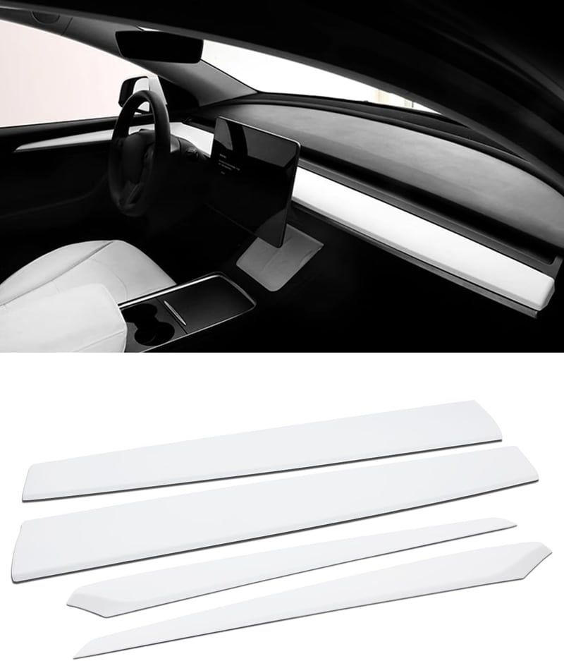 LALAIJDOU Tesla Model 3/Y műanyag műszerfal és ajtó burkolat matt fehér