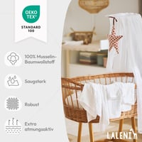 Laleni 10 darabos pamut kiságy kendő szett 70x70 cm fehér muslin 4