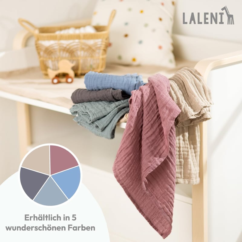 Laleni 10 darabos pamut kiságy kendő szett 70x70 cm fehér muslin