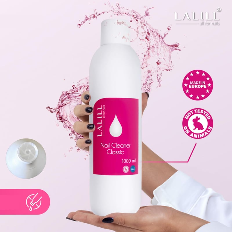 LALILL Köröm Zsírtalanító Szett 1000ml - Műköröm Tisztító Folyadék 1000db Cellulóz Vattakoronggal Gél Lakk és Hibrid Körmökhöz