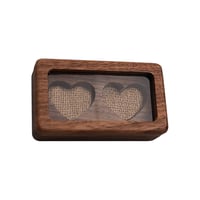 Drevená škatuľka na obrúčky Laluky Double Heart – s možnosťou personalizácie, bez loga 1