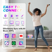 LAMA Karaoke Gép Gyerekeknek 2 Vezeték Nélküli Mikrofonnal, Bluetooth Hangszóró LED Világítással, Hordozható Karaoke Szett Rózsaszín 5