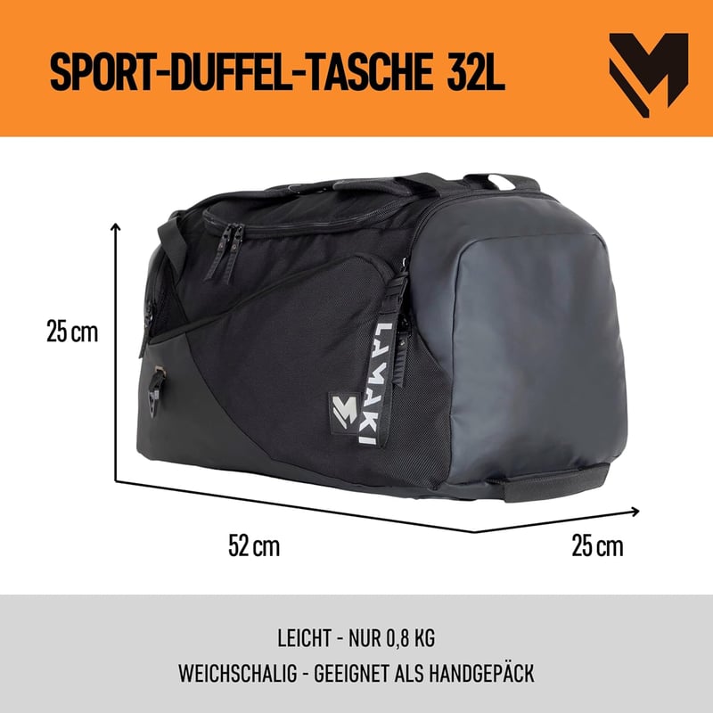 lamaki Sporttáska Hátizsák 32L - Multifunkcionális Utazótáska Kézipoggyász Méretben - Unisex Sport és Utazás Táska