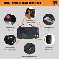 lamaki Sporttáska Hátizsák 32L - Multifunkcionális Utazótáska Kézipoggyász Méretben - Unisex Sport és Utazás Táska 2