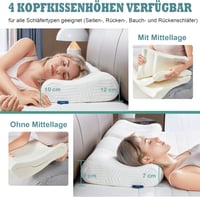 Pernă cu înălțime reglabilă LAMB, pernă ergonomică pentru susținerea gâtului, set de 2 bucăți 2