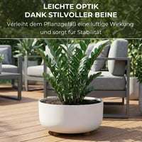 Okrúhly plastový kvetináč Lamela na nožičkách, Ø 30 cm, 7,7 l, biely 4