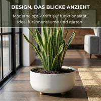 Okrúhly plastový kvetináč Lamela na nožičkách, Ø 30 cm, 7,7 l, biely 3
