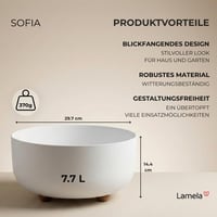 Okrúhly plastový kvetináč Lamela na nožičkách, Ø 30 cm, 7,7 l, biely 2