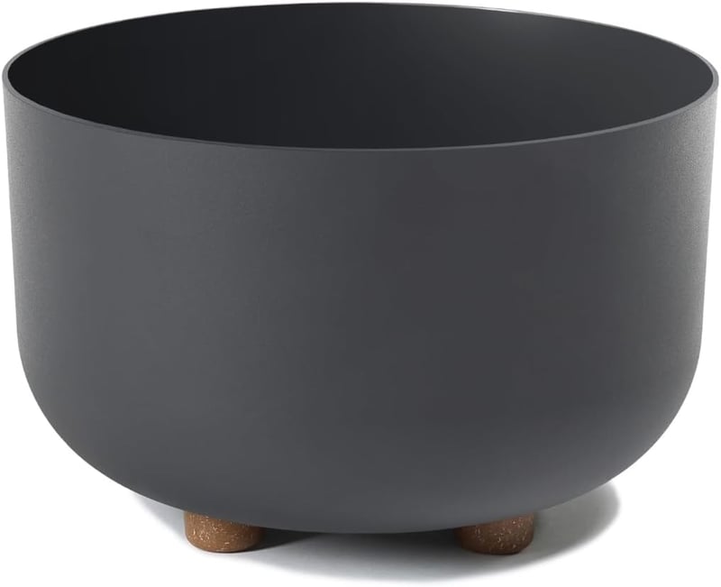 Lamela kerek virágcserép lábakkal, 27 cm, antracit, kültéri és beltéri