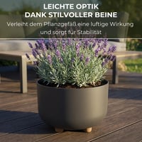 Lamela kerek virágcserép lábakkal, 27 cm, antracit, kültéri és beltéri 4