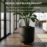 Ghiveci de flori rotund Lamela cu picioare, plastic, Ø 24 cm, 10 L, pentru interior și exterior, negru 3