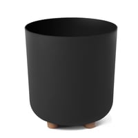 Ghiveci de flori rotund Lamela cu picioare, plastic, Ø 24 cm, 10 L, pentru interior și exterior, negru 1