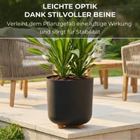 Ghiveci de flori rotund Lamela cu picioare, plastic, Ø 24 cm, 10 L, pentru interior și exterior, negru 4