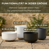 Okrúhly kvetináč Lamela s nožičkami, Ø 30 cm, 7,7 l, antracitový, plast odolný voči UV žiareniu a mrazu, na vnútorné aj vonkajšie použitie, minimalistický dizajn 7