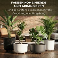 Okrúhly kvetináč Lamela s nožičkami, Ø 30 cm, 7,7 l, antracitový, plast odolný voči UV žiareniu a mrazu, na vnútorné aj vonkajšie použitie, minimalistický dizajn 6