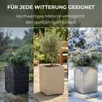 Lamela Műanyag Virágtartó Görgőkkel 60 cm 36 L Bézs Fahatású 5